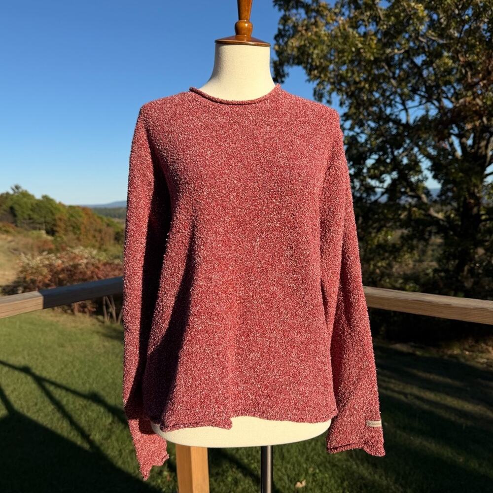 Columbia Red Textured Crewneck Pullover Sweater Women’s Size Medium